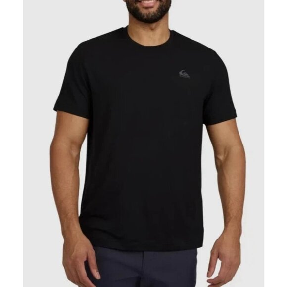 NEW Quiksilver Men's S Black T-Shirt Regular Fit Polyester Spandex Blend - Picture 1 of 8